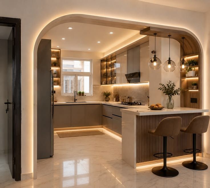 Arch Between the Kitchen and Hall