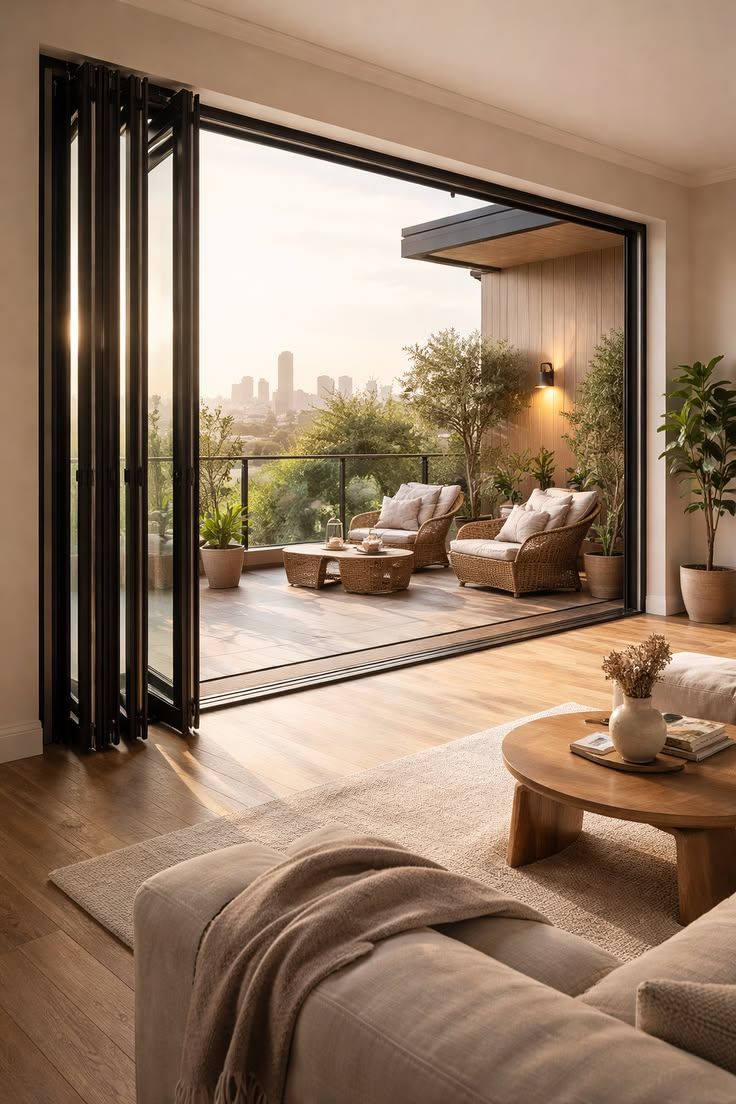 Balcony with a Slide and Fold Door Opening