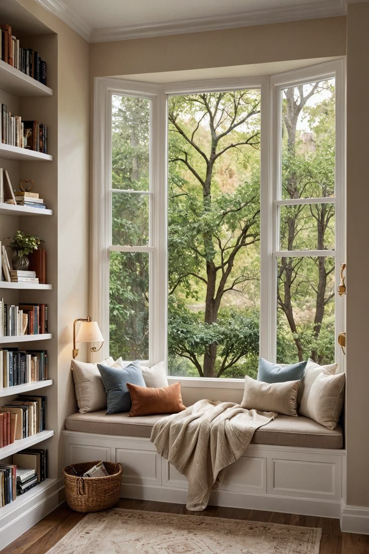 Bay Window with Fixed and Vertical Sliding Windows