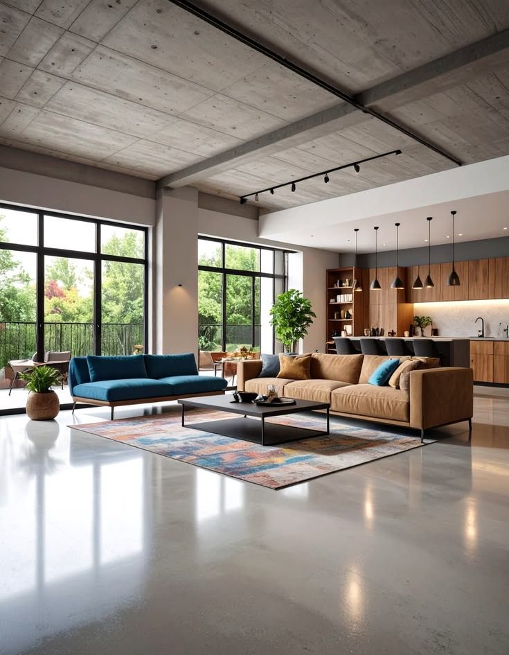 Industrial-Style Concrete Ceiling Ideas