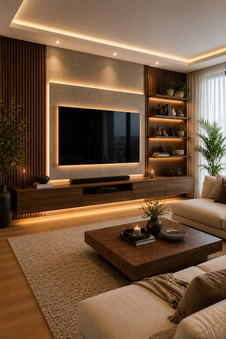 LED Backlit TV Wall Designs