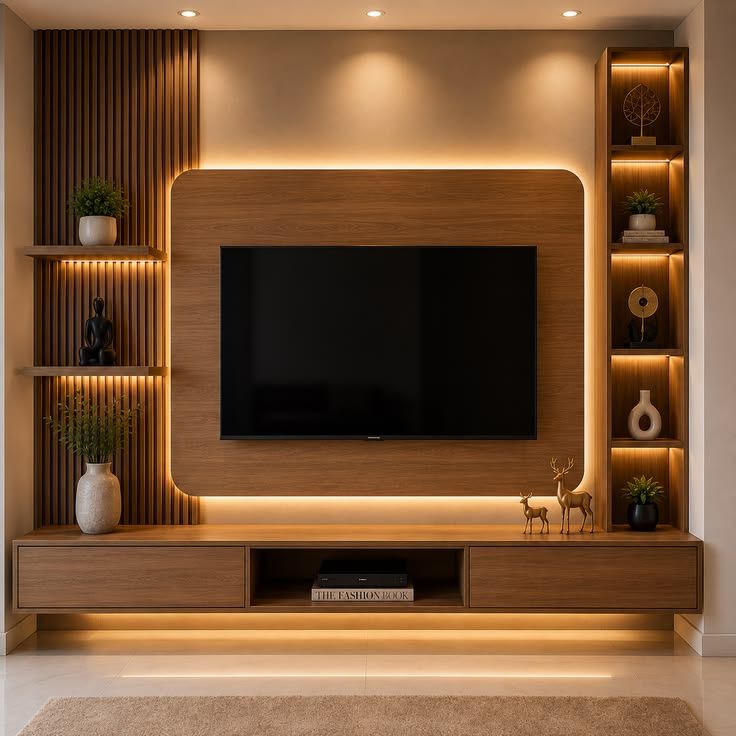 Wooden TV Panel Design