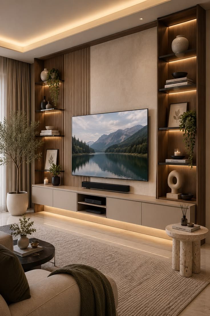 Marble and Stone TV Feature Walls