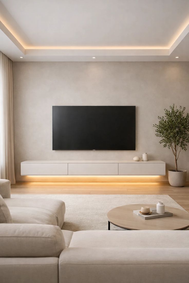 Minimalist Wall-Mounted TV Design