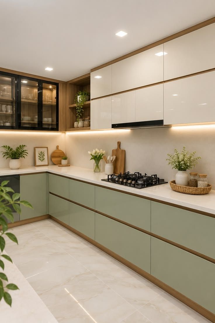 Modern Sage Green & Cream Kitchen Design _ Luxury Modular Kitchen Ideas.jpg