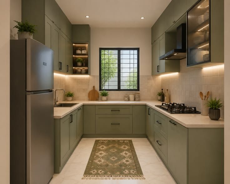 Modern U-Shaped Kitchen Design