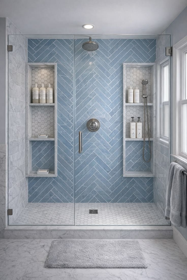 Modern walk-in shower
