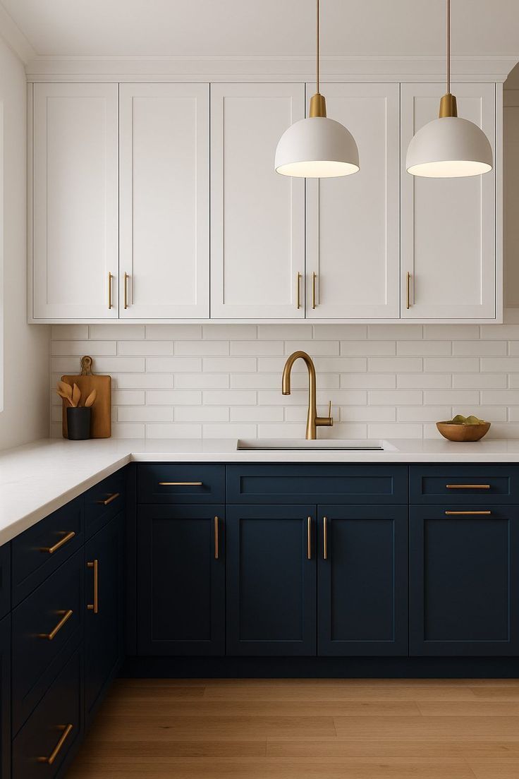 Navy Blue and White combination Kitchen