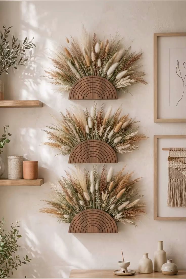 Wall Sconces with Lush Dried