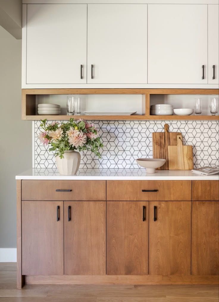 White and Wood Kitchen Combinations