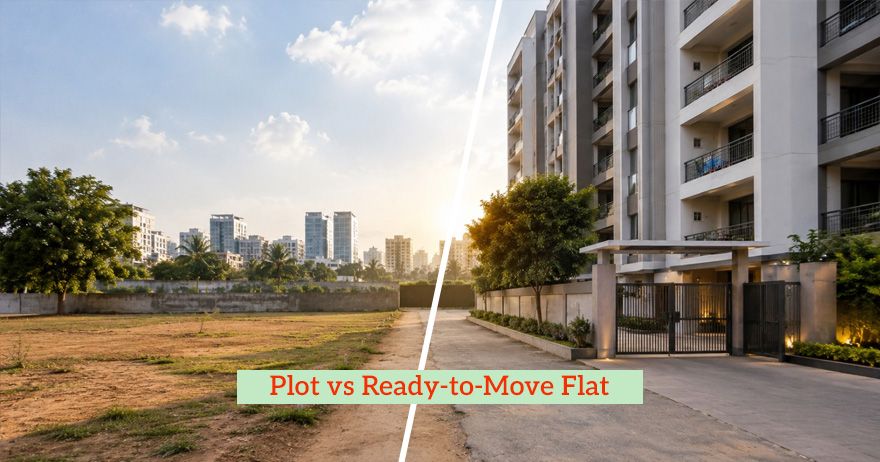 plot vs ready-to-move flat