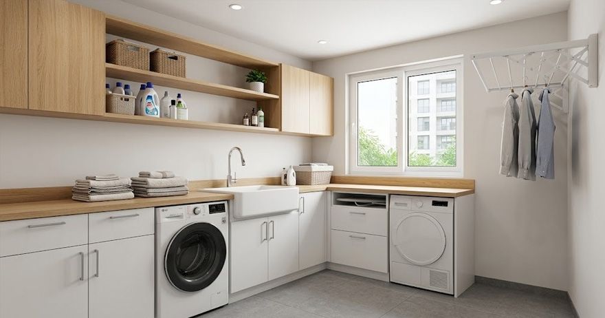 Cover image for Modern Laundry Room Design Ideas for Indian Homes