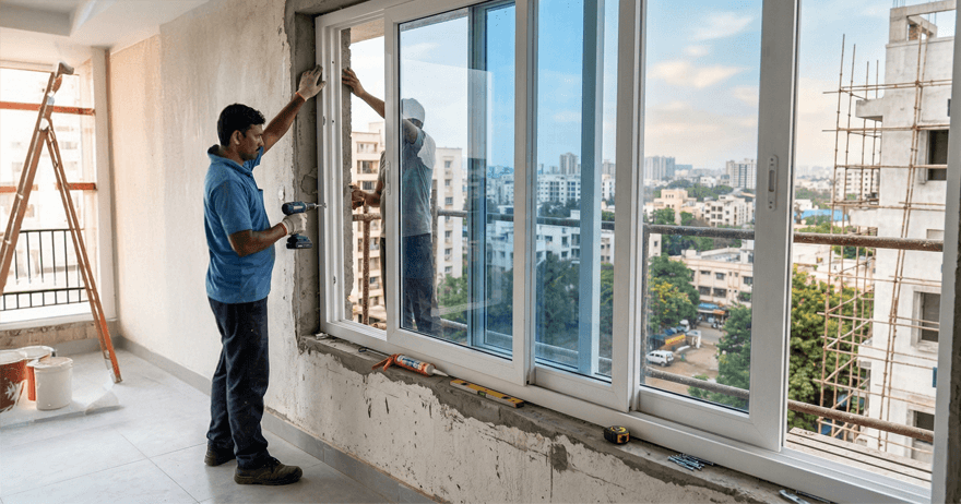 uPVC windows price per sq ft in India