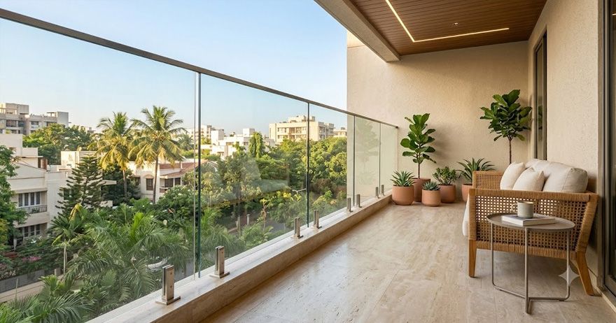 balcony glass railing designs