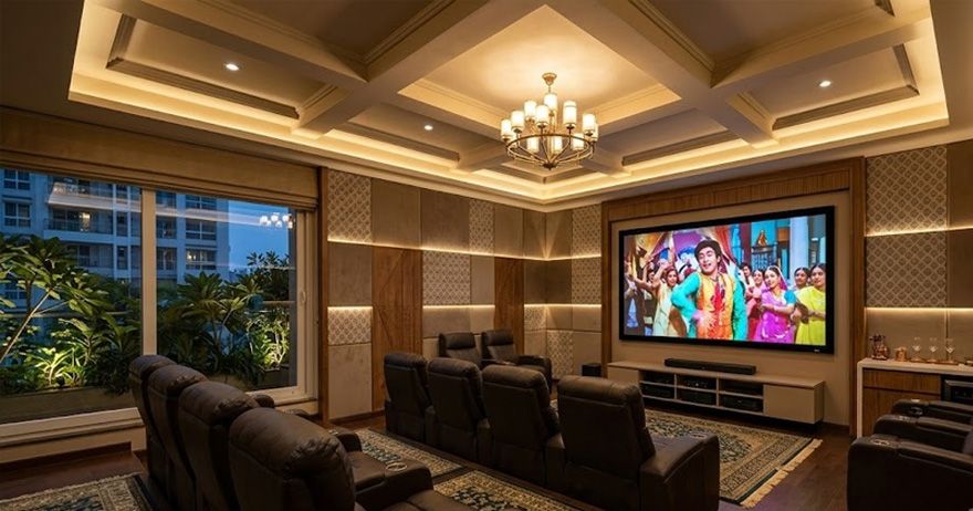 Cover image for Home Theatre Room Design Ideas: Acoustics, Light Control & Comfortable Seating