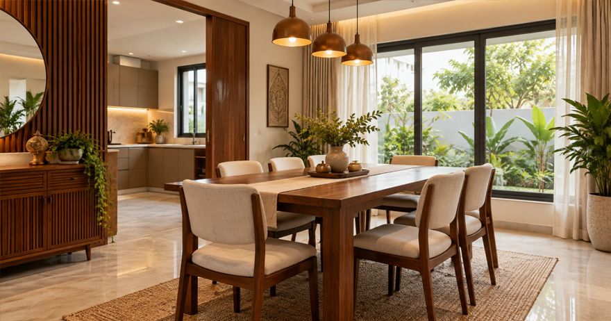 Cover image for Dining Room Design Ideas for Indian Homes: Stylish, Comfortable & Functional Spaces