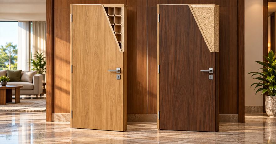 Cover image for Solid Core vs Hollow Core Flush Doors: Differences, Pros & Cons