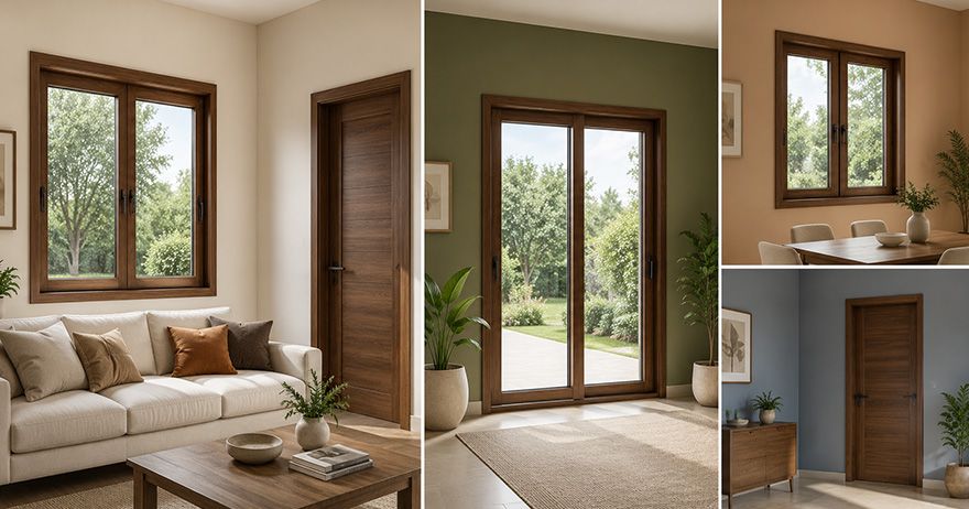 wall paint colors for wood finish windows and doors