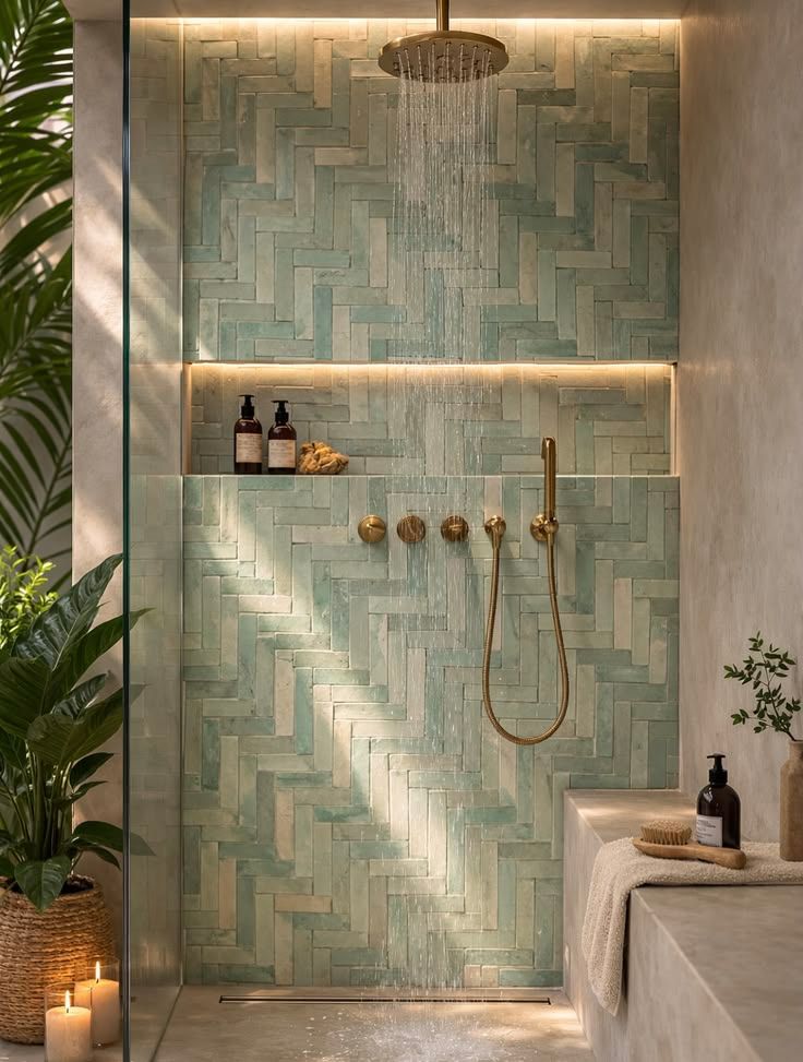 Modern walk-in shower