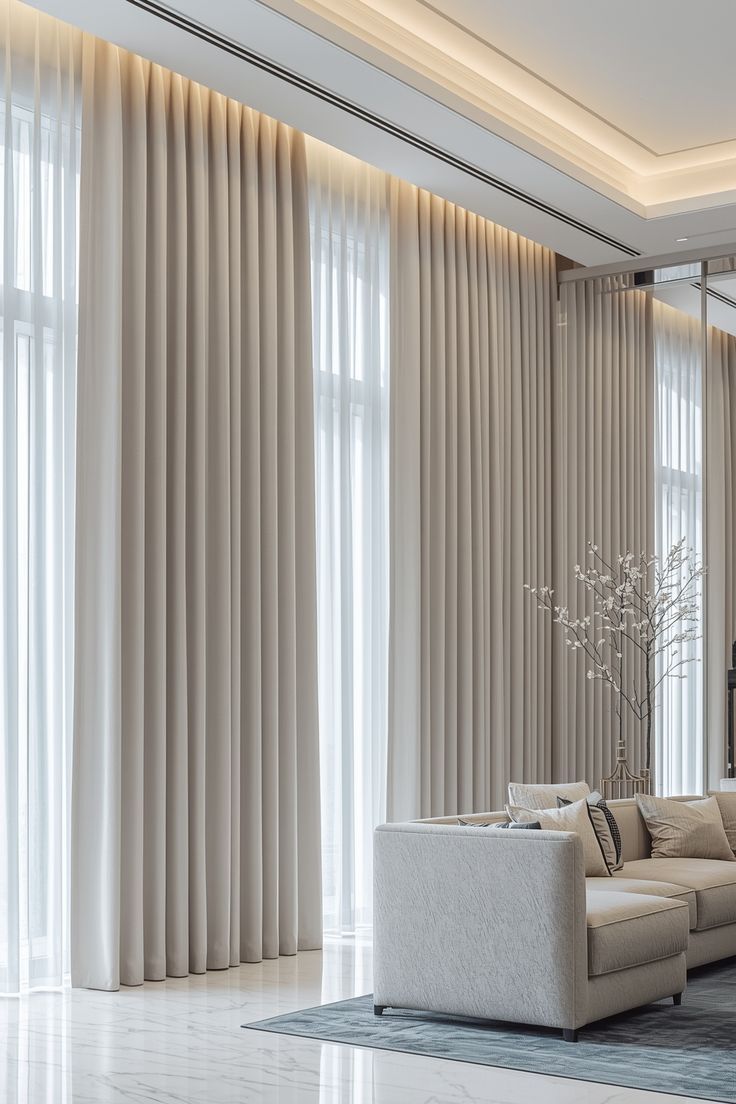 milky and ash White Curtains for Ambient Light