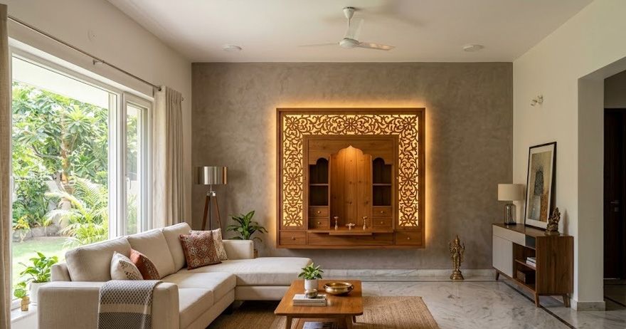 Cover image for Pooja Mandir Unit Design Ideas: Wall-Mounted, Freestanding & Built-In Options